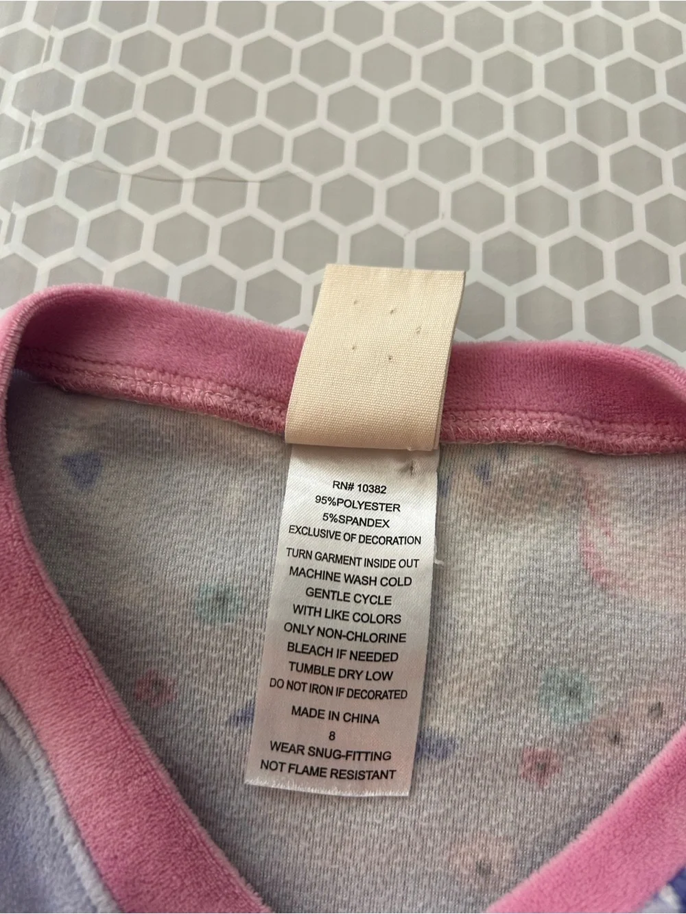 munki munki Lavender Unicorn Pajama Set with Pink Trim. Size 8